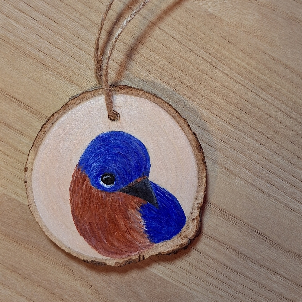 "Eastern Bluebird" Hand-painted Wall Hanging (NWOT) - Picture 8 of 8
